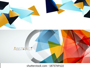 Set of vector geometric backgrounds. Vector illustration for covers, banners, flyers and posters and other designs