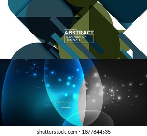 Set of vector geometric backgrounds. Vector illustration for covers, banners, flyers and posters and other designs