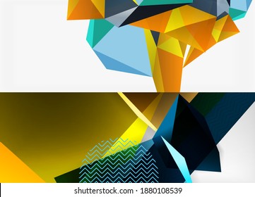 Conjunto de fondos geométricos vectoriales. Ilustración vectorial para cubiertas, pancartas, volantes y carteles y otros diseños
