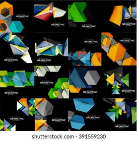 Set of vector geometric banners