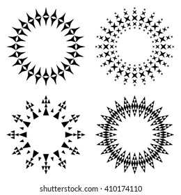 Set of Vector Geometric Frames. Isolated Design Elements. Ethnic Pattern.