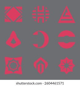A set of vector geometric icons for design