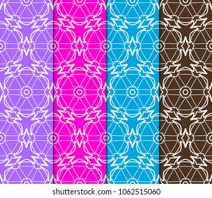Set of vector geometric pattern background. Color background. For design, scrapbook, print