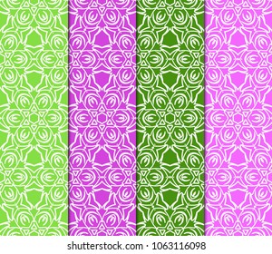 Set of vector geometric pattern background. Color background. For design, scrapbook, print
