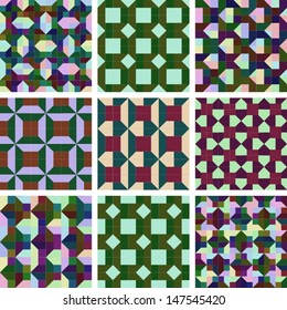 Set of vector geometric patterns