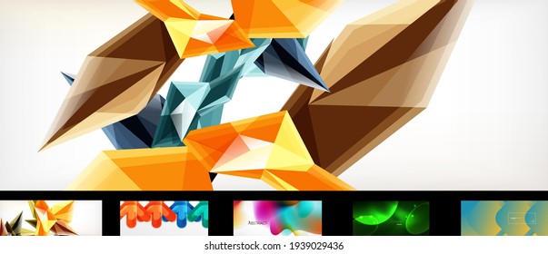 Set of vector geometric posters and backgrounds