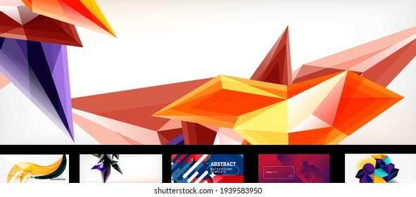 Set of vector geometric posters and backgrounds