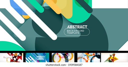 Set of vector geometric posters and backgrounds