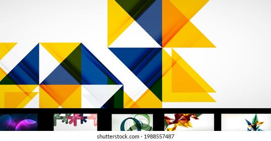 Satz geometrischer Vektorplakate und Hintergründe