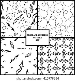 Set of vector geometric seamless patterns.