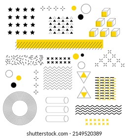 Conjunto de formas geométricas vectoriales. Elementos abstractos