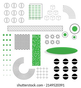 Set of vector geometric shapes. Abstract elements