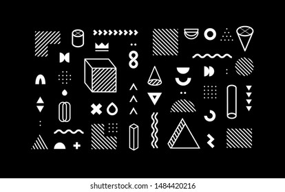 Set of vector geometric shapes. Trendy graphic elements for your unique design.