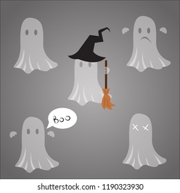Set of vector ghosts for Halloween