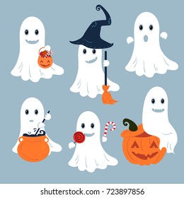 Set of vector ghosts for Halloween design.