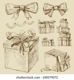 set of vector gift boxes