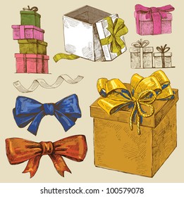 set of vector gift boxes