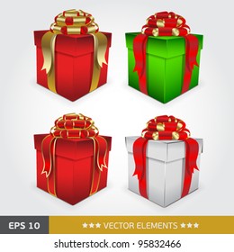 set of vector gift boxes