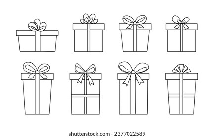 Set of vector gift boxes isolated on white background