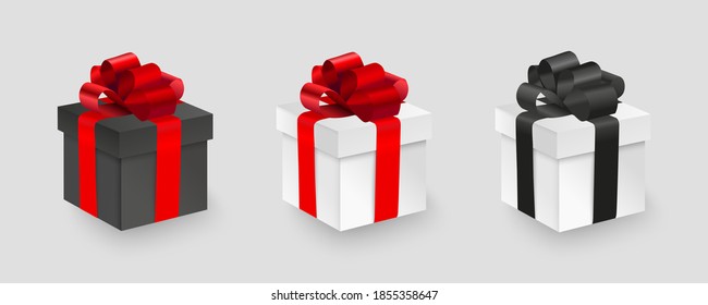 
Set of vector gift boxes. You can use them for advertisements, postcards, and congratulations.