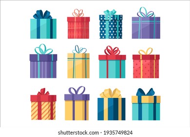 Set of vector gift illustrations