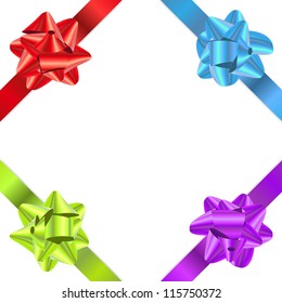Set of vector gift ribbons with bow
