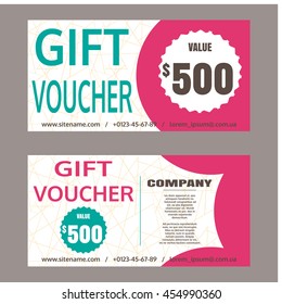 Set of vector gift vouchers. Vector template Gift Vouchers. Gift vouchers with a modern design.