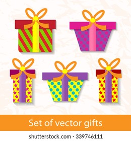 Set of vector gifts