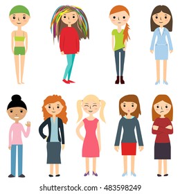 Set of vector girls for your design