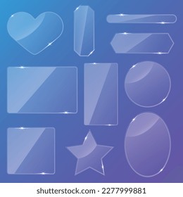 Un conjunto de bordes de vidrio vectorial de diferentes formas