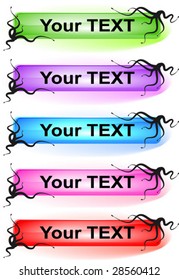 Set of vector glass buttons