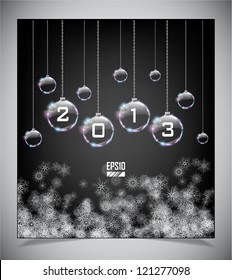Set of Vector glass Christmas balls. eps 10 illustration