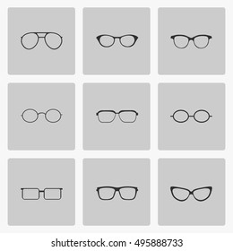 set of vector glasses
