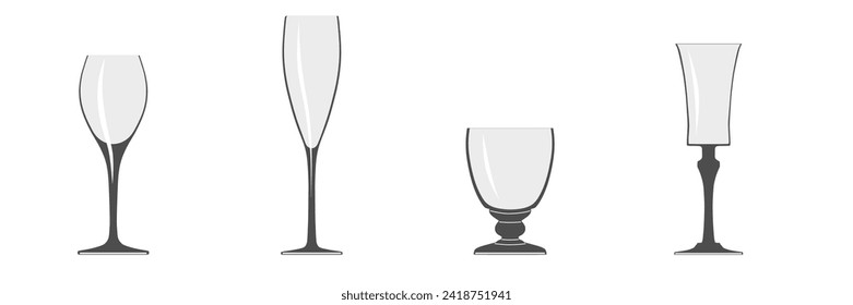 Conjunto de gafas vectoriales de diferentes formas de ilustración.