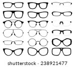 set of vector glasses on white background