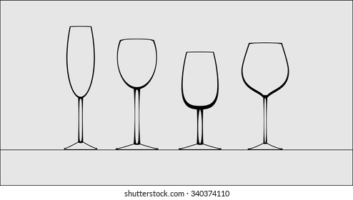 set of vector  glassware  icons 2