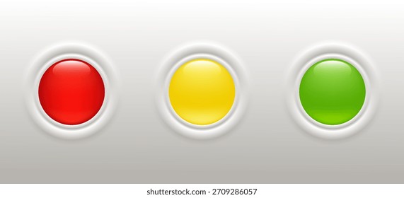 Set of vector glossy buttons. Glass buttons isolated. Colored bright buttons

