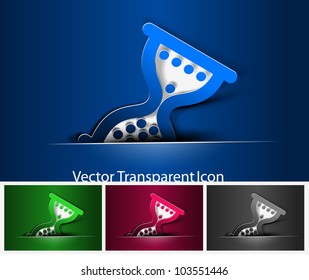 set of vector glossy hourglass web design element.