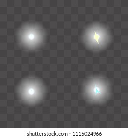 Set of Vector glowing light effect stars bursts with sparkles. Shine star glitters. vector illustration