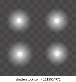 Set of Vector glowing light effect stars bursts with sparkles. Shine star glitters. vector illustration
