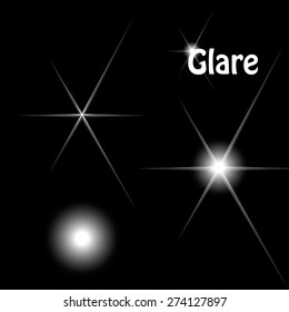 Set of Vector glowing light effect stars bursts with sparkles on transparent background.
