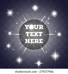 Set of Vector glowing light effect stars bursts with sparkles. Shine star glitters. vector illustration