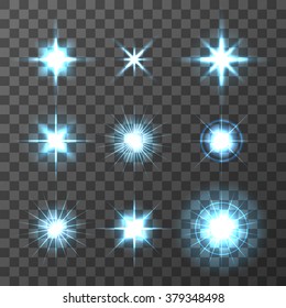 Set Vector Glowing Light Effect Stars Stock Vector (Royalty Free ...