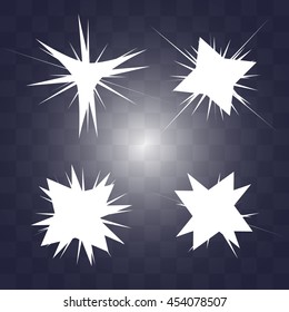 Set of Vector glowing light effect stars bursts with sparkles. vector illustration