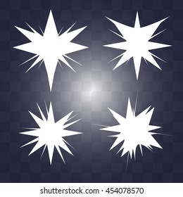 Set of Vector glowing light effect stars bursts with sparkles. vector illustration