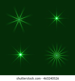 Set of Vector glowing light effect stars bursts. Transparent stars.