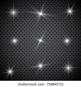 Set of Vector glowing light effect stars bursts with sparkles on transparent background. Transparent stars.