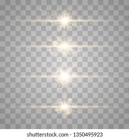 Set of Vector Glowing Neon Light Effects. Light effect, flare, star and spark Isolated.