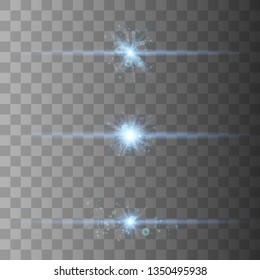 Set of Vector Glowing Neon Light Effects. Light effect, flare, star and spark Isolated.