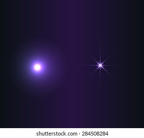 Set of Vector Glowing Star.. Vector Illustration 